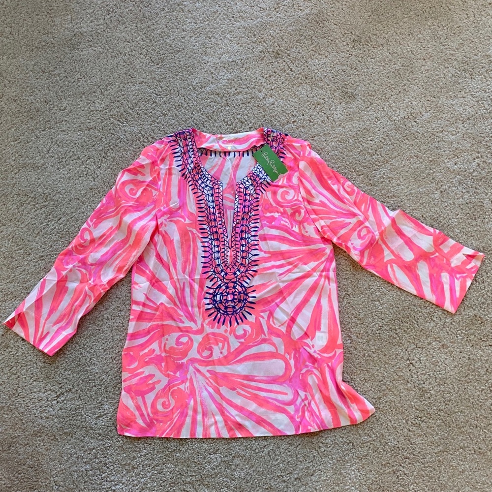 Lilly Pulitzer Pink and White Blouse